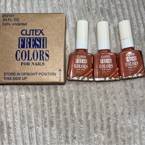 Vintage cutex fresh colors nail polish fresh n rose 03 lot of 3 bottles